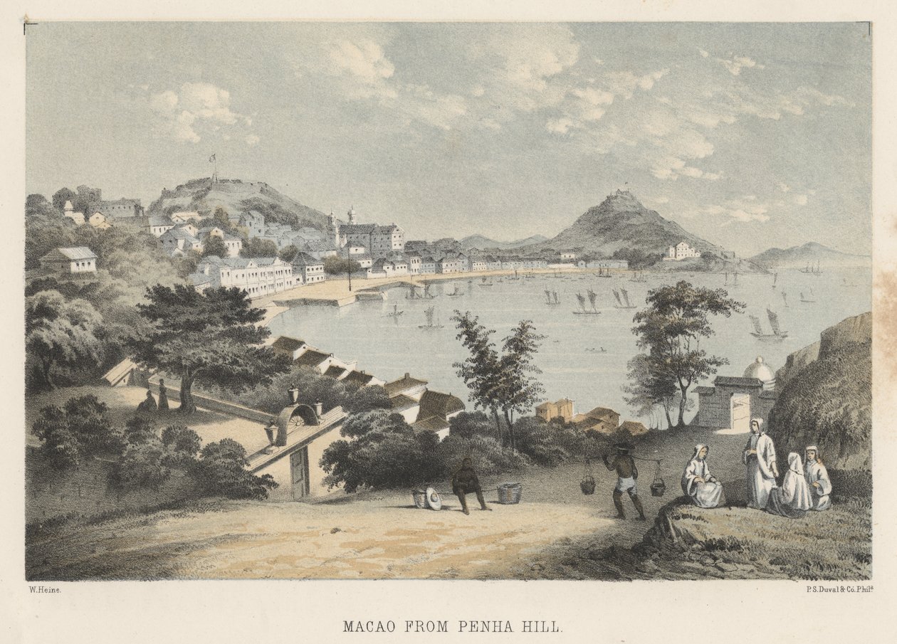 Macao from Penha Hill, 1855  de Wilhelm Joseph Heine