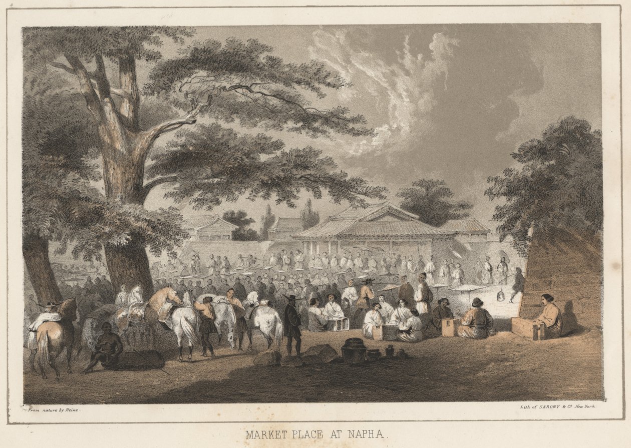 Market Place em Napha, 1855 de Wilhelm Joseph Heine