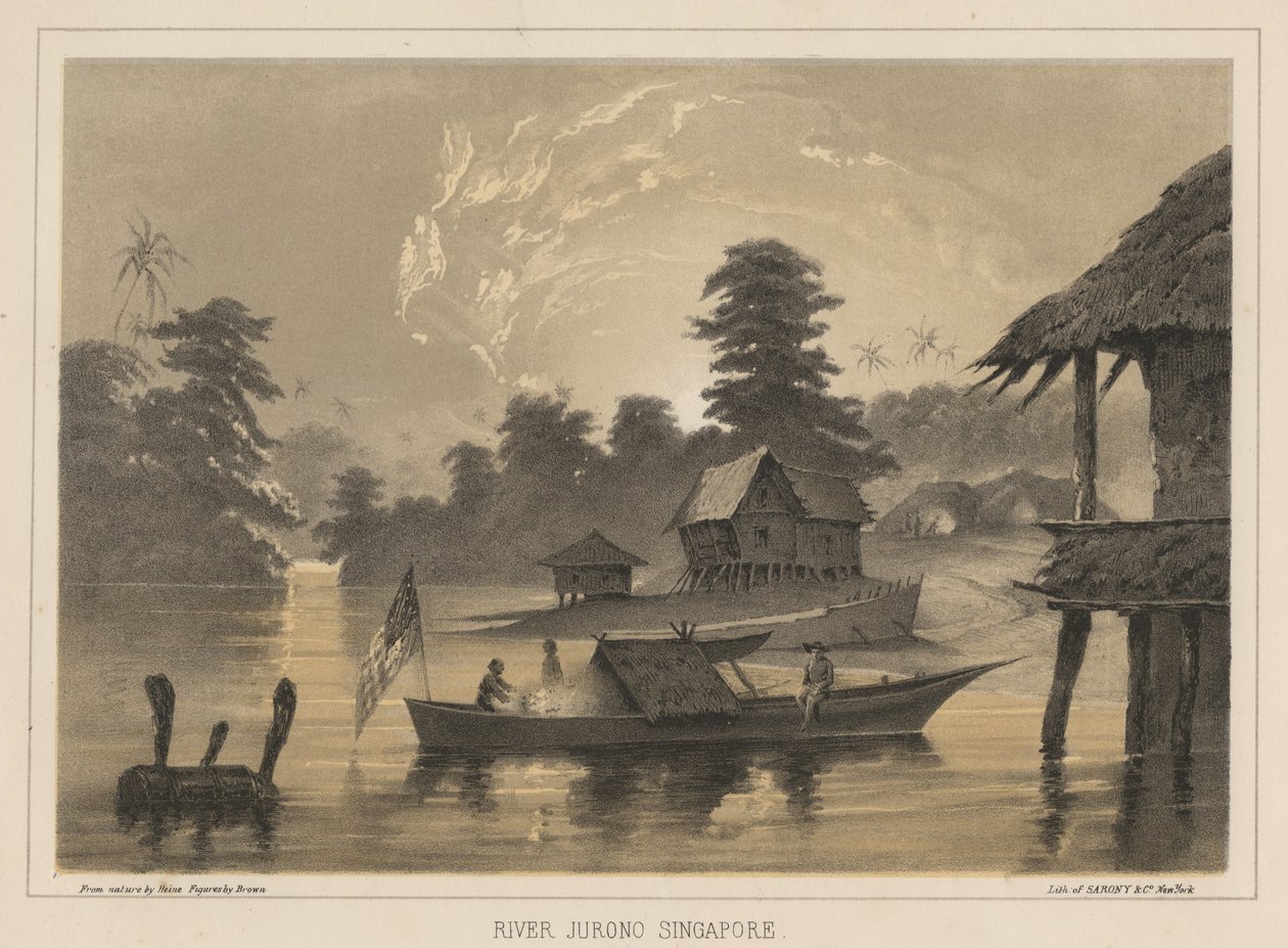 Rio Jurono, Singapura, 1855 de Wilhelm Joseph Heine