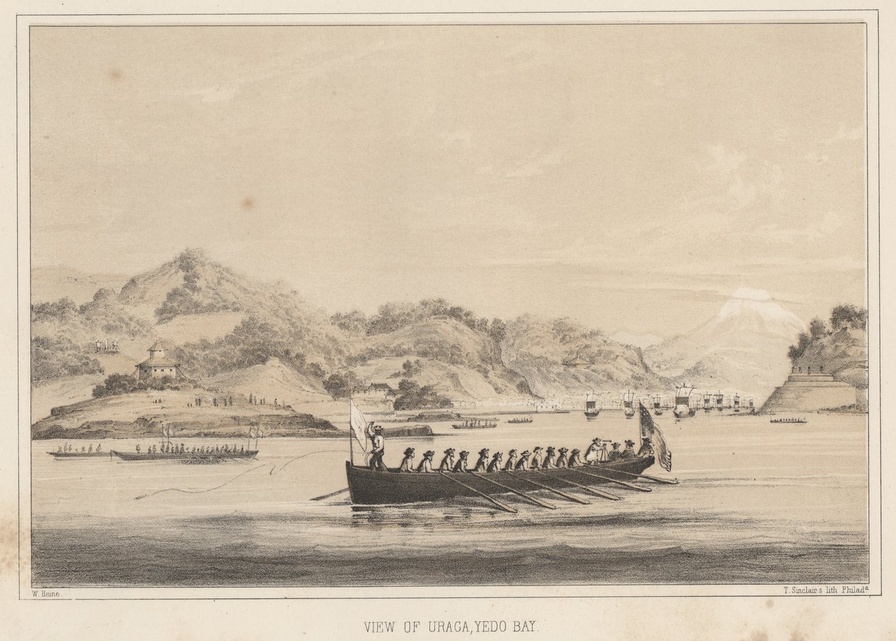 Vista de Uraga, Baía de Yedo, 1855 de Wilhelm Joseph Heine