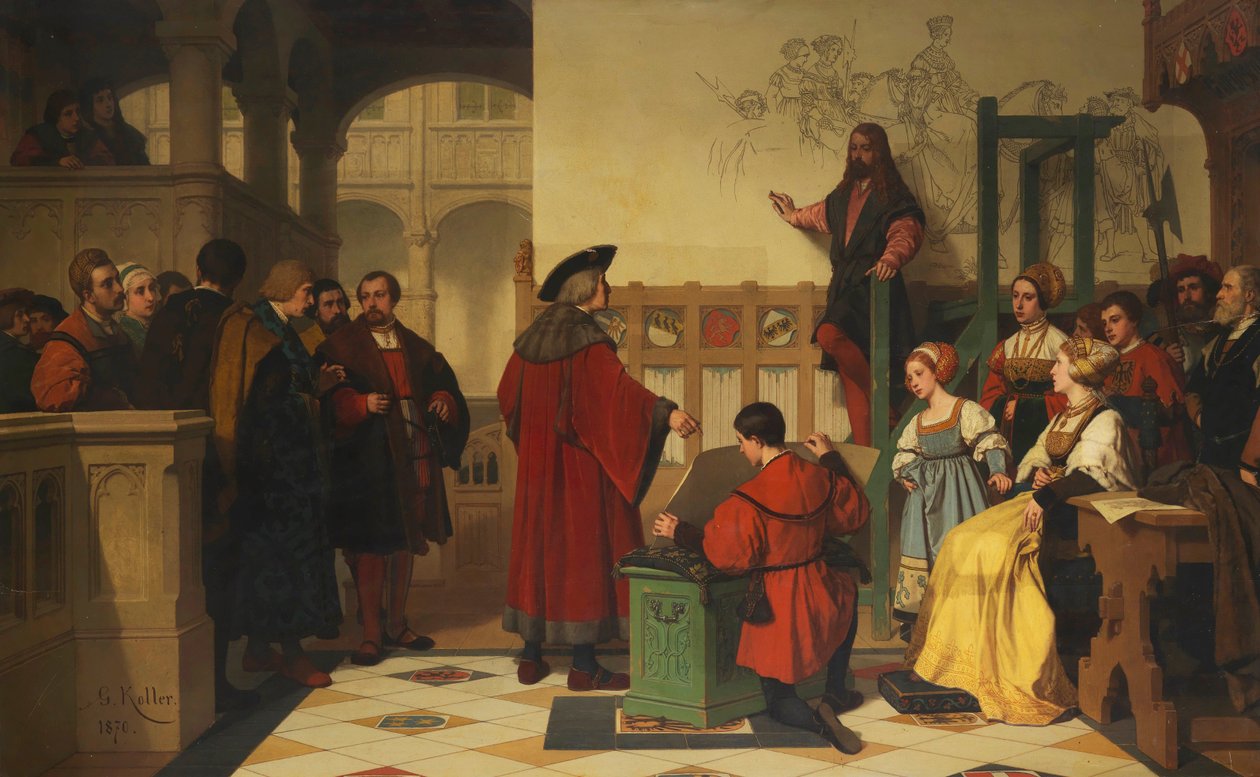 Albrecht Dürer Visitado pelo imperador Maximilian, 1870. de Wilhelm Koller