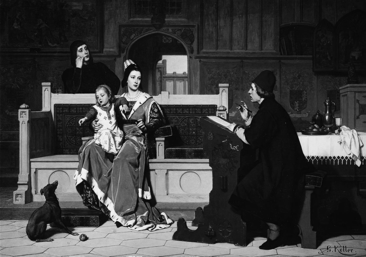 Hugo van der Goes Pintando o Retrato de Maria de Borgonha. de Wilhelm Koller