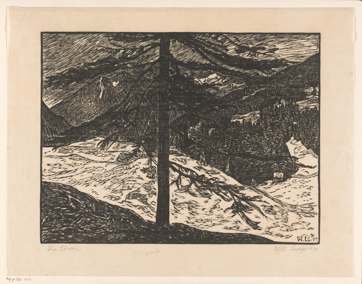 The Larch (título original no objeto) de Wilhelm Laage (signed by artist)