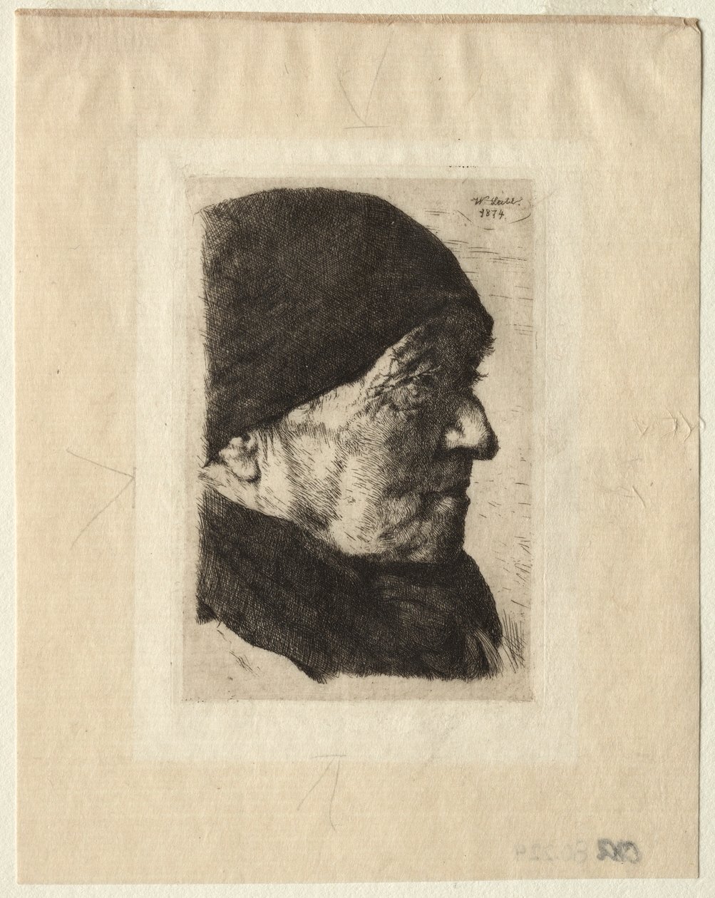 Cabeça de um camponês, 1874. de Wilhelm Maria Hubertus Leibl