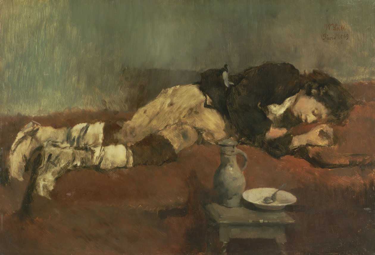 Savoyard Boy Sleeping, 1869 (painel) de Wilhelm Maria Hubertus Leibl