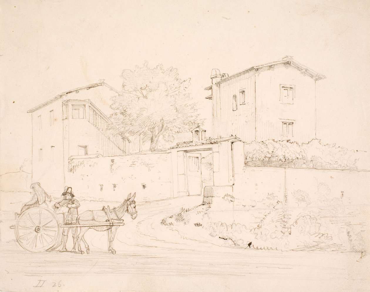 Carruagem de burro fora da Porta del Popolo de Wilhelm Marstrand