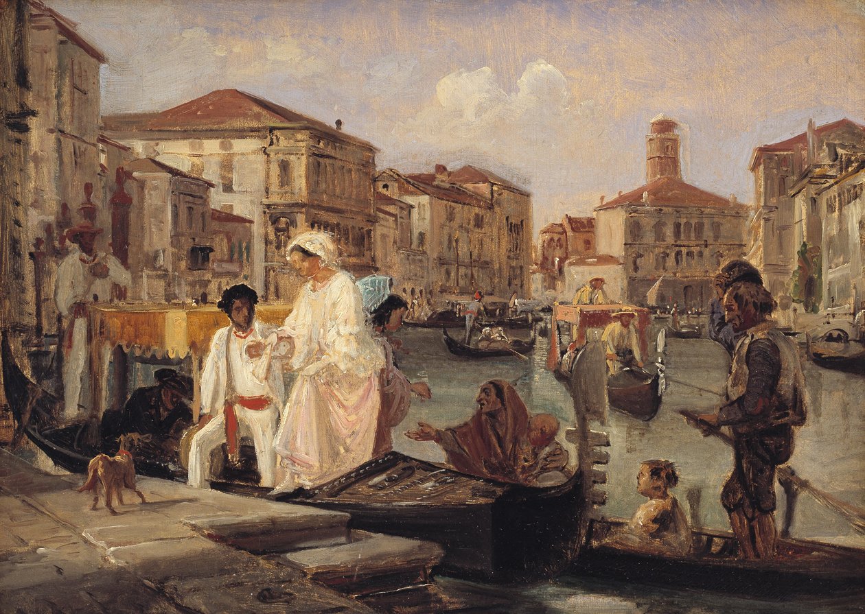 Saindo de uma gôndola em Veneza de Wilhelm Marstrand