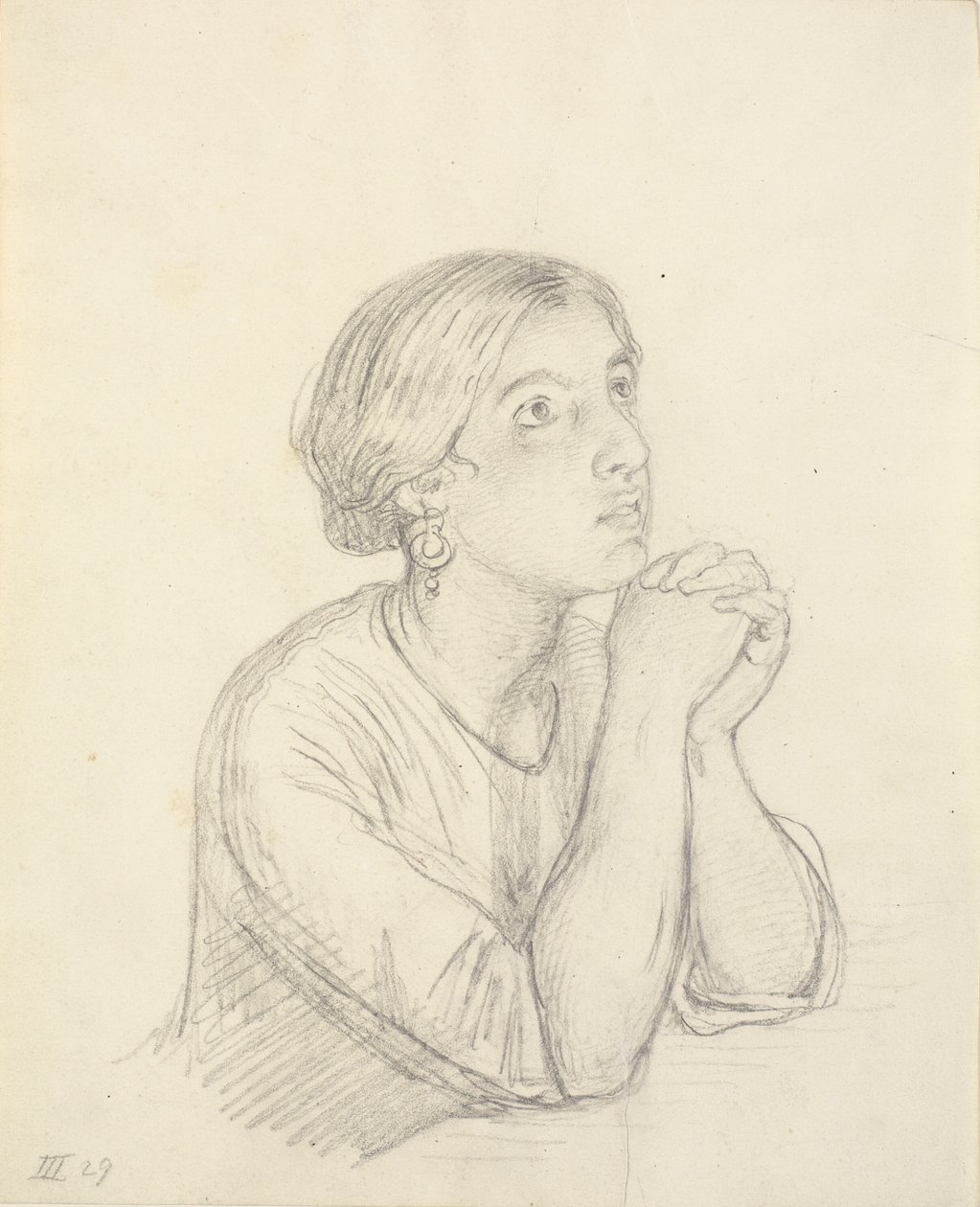 Italiana em atitude de oração, retrato do peito de Wilhelm Marstrand