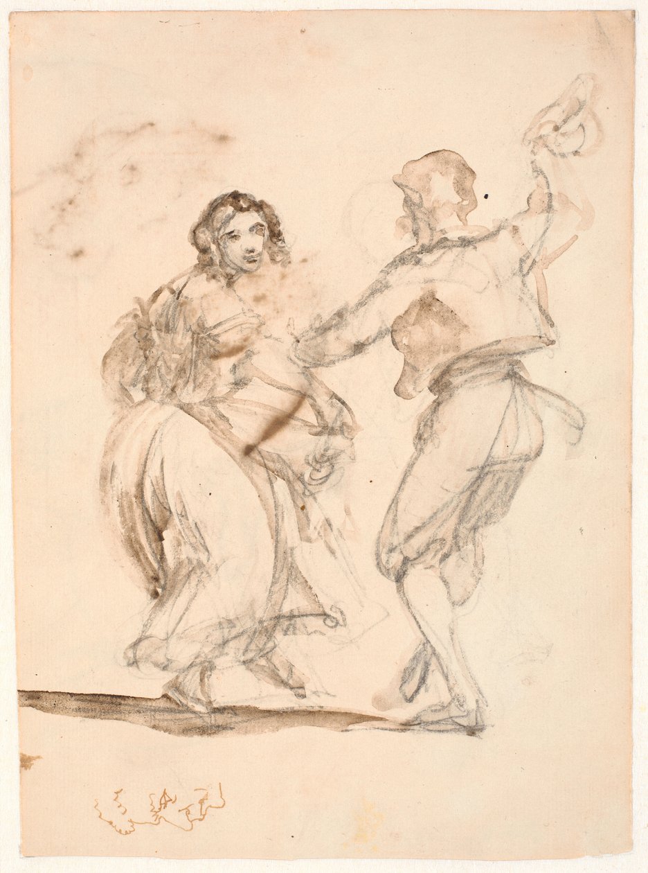 Casal italiano dançando de Wilhelm Marstrand