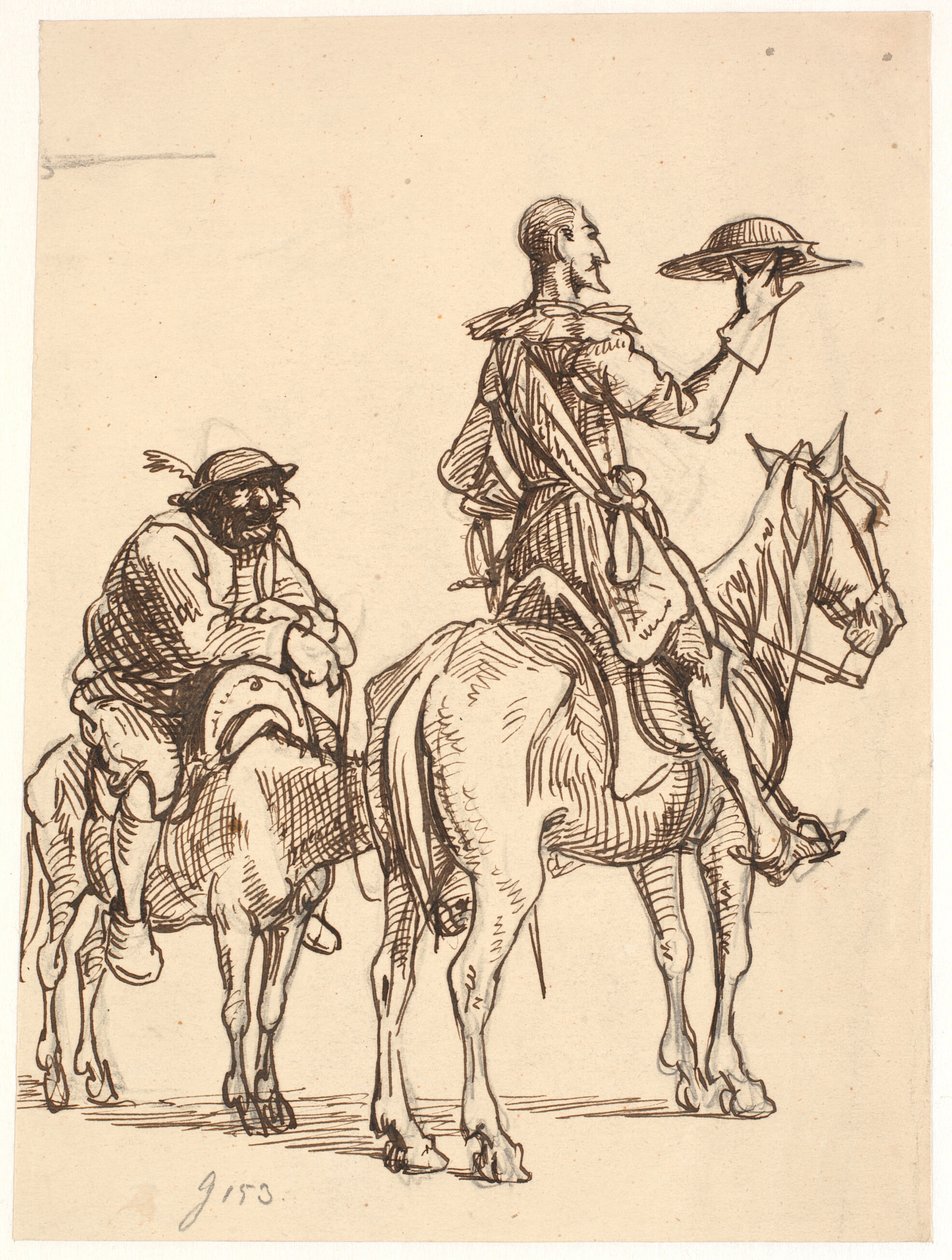 Dom Quixote considera seu capacete de Wilhelm Marstrand