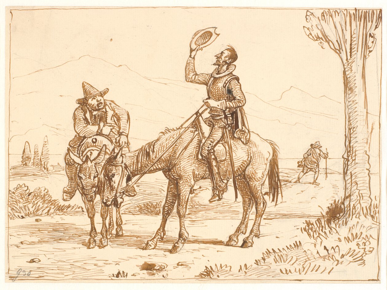 Dom Quixote considera seu capacete de Wilhelm Marstrand
