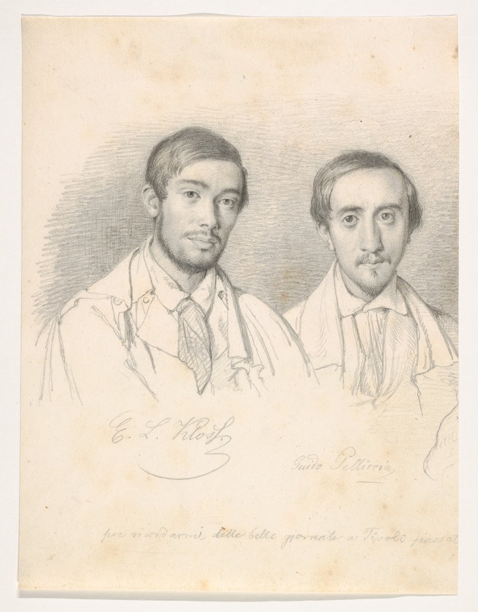 Retrato duplo dos artistas E. F. Kloss e G. Pellicia de Wilhelm Marstrand