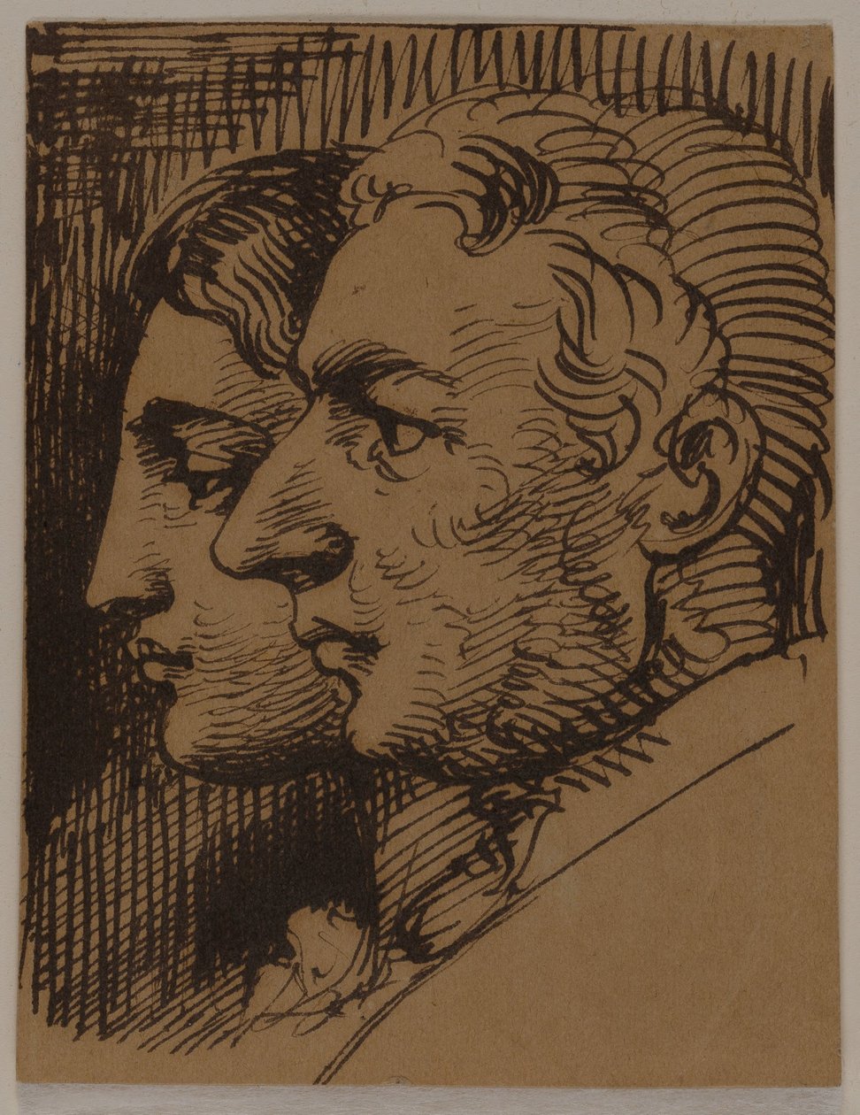 Retrato duplo de um homem e uma mulher de perfil de Wilhelm Marstrand