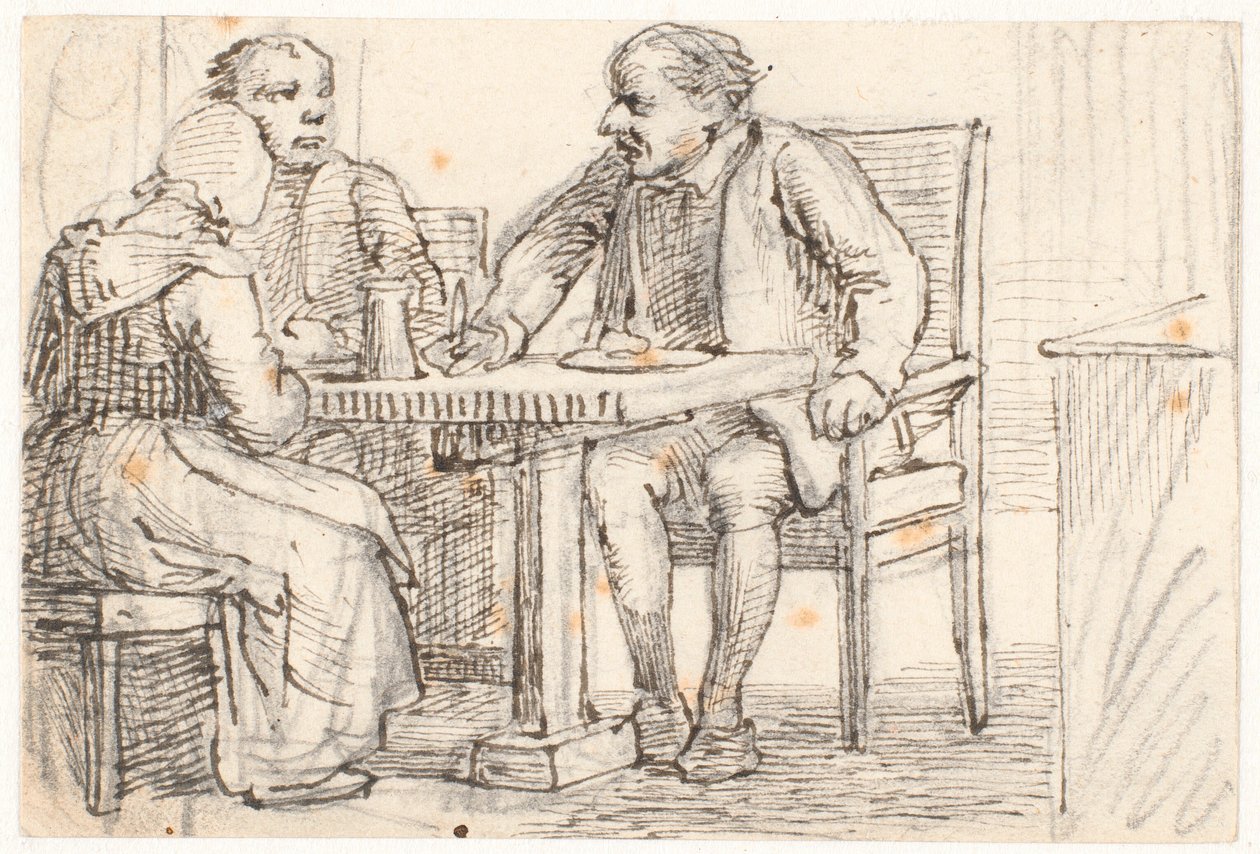 Uma interrupção na refeição dos camponeses de Wilhelm Marstrand