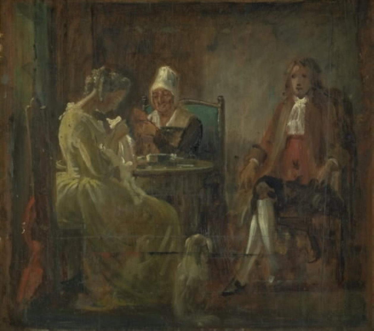 A visita do pretendente. Ternos do tempo de Holberg de Wilhelm Marstrand