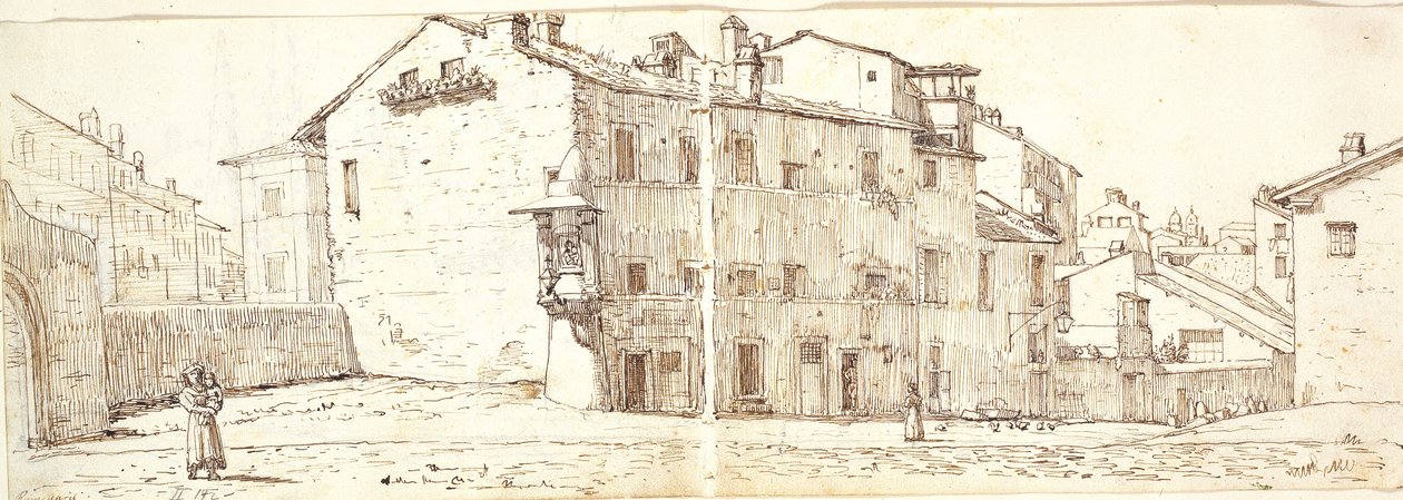 Rua no bairro de Monte Pincio, Roma de Wilhelm Marstrand
