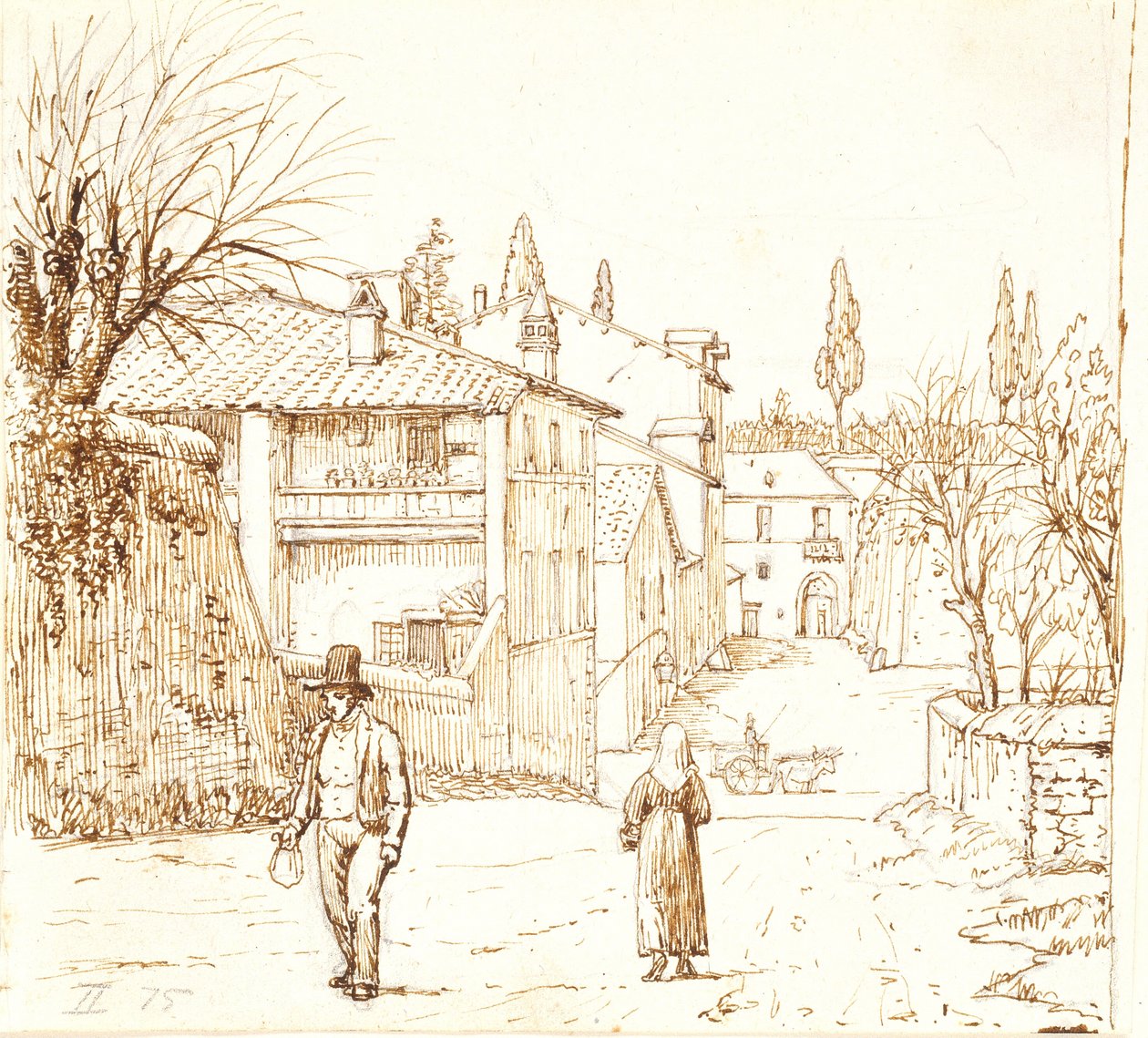 Rua em Roma ou em uma cidade nos arredores de Roma de Wilhelm Marstrand