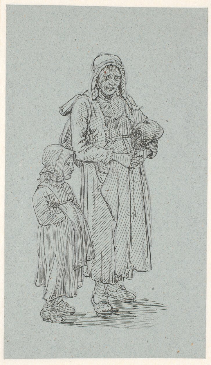 Velha esposa sueca e garotinha de Wilhelm Marstrand