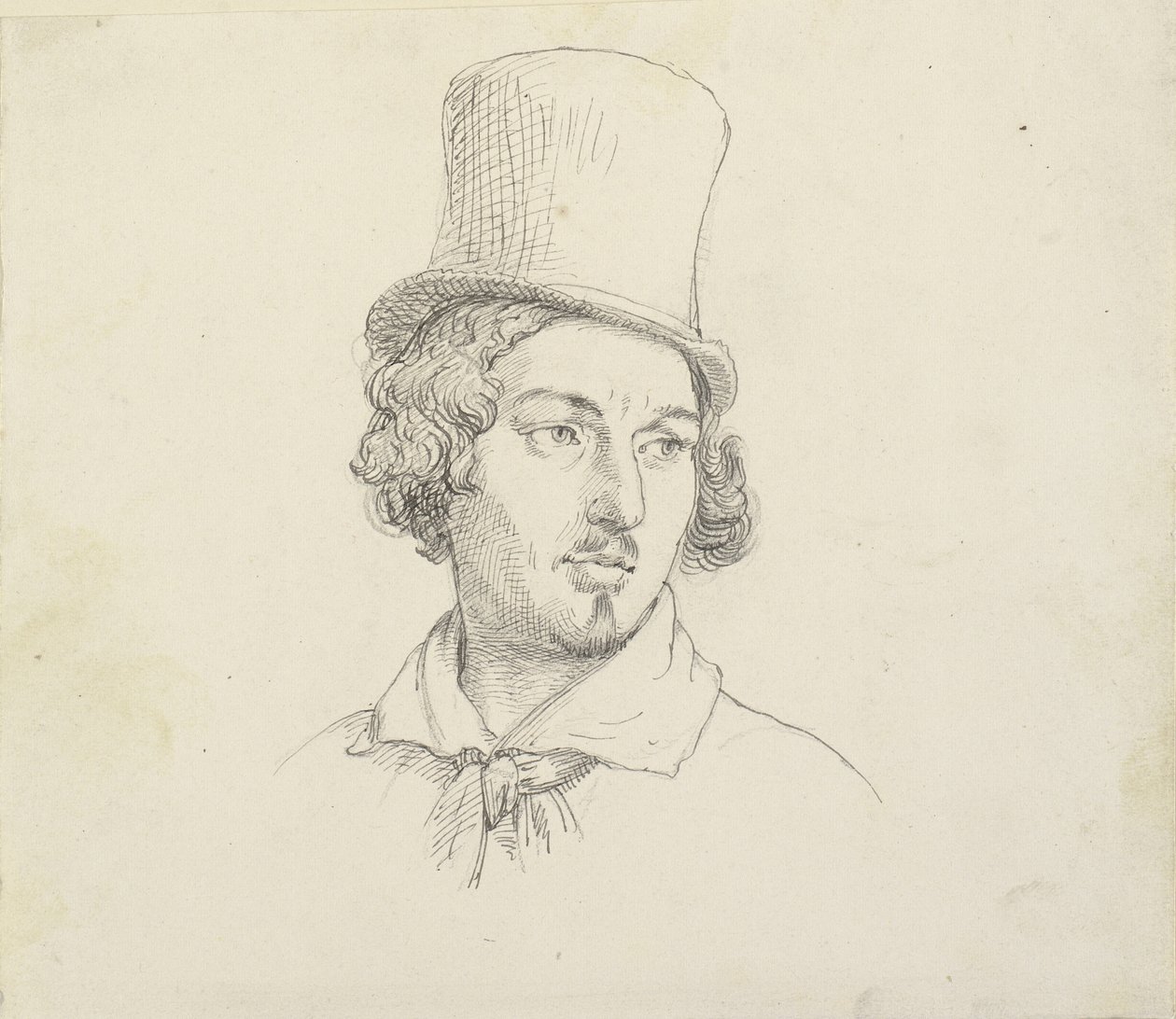 Cabeça de homem com cartola de Wilhelm Marstrand