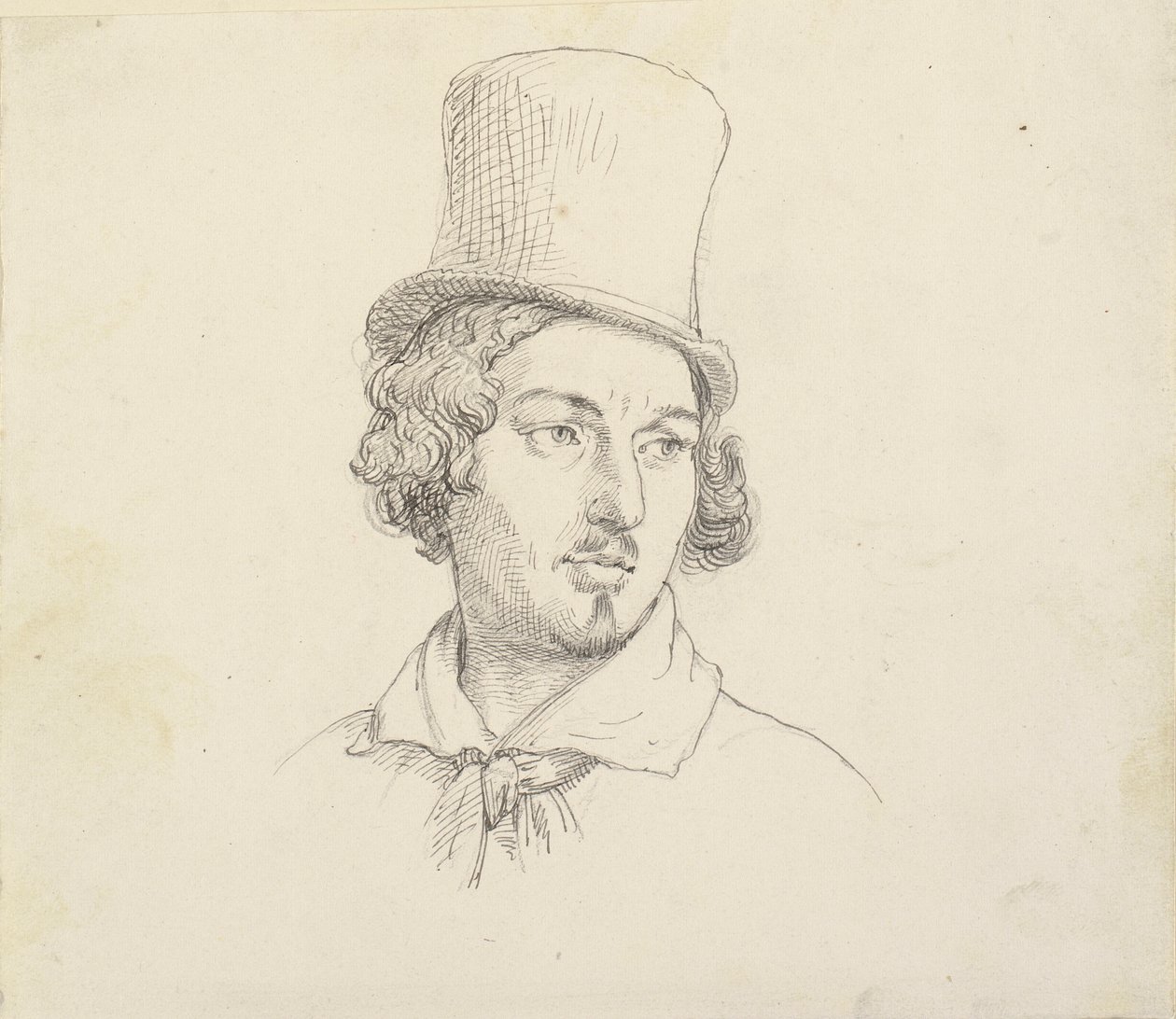 Cabeça de homem com cartola de Wilhelm Marstrand