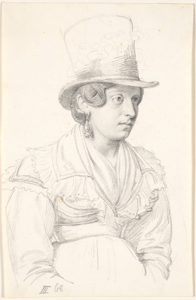 Mulher italiana com um chapéu alto de Wilhelm Marstrand