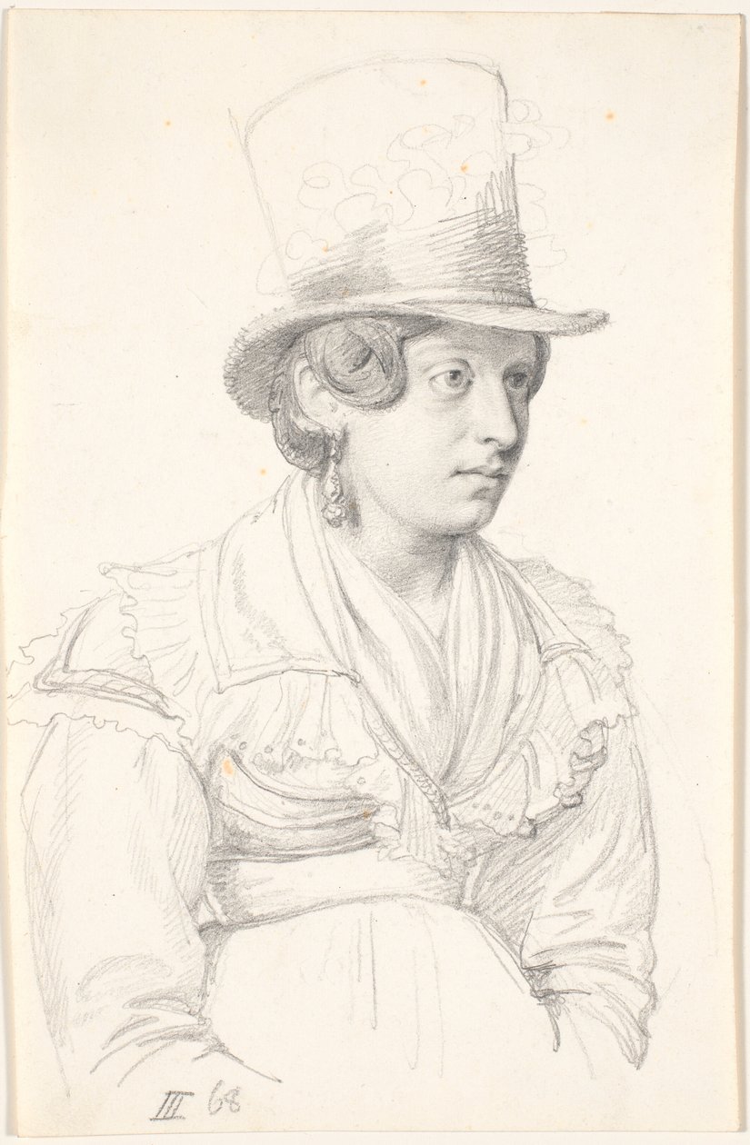 Mulher italiana com um chapéu alto de Wilhelm Marstrand