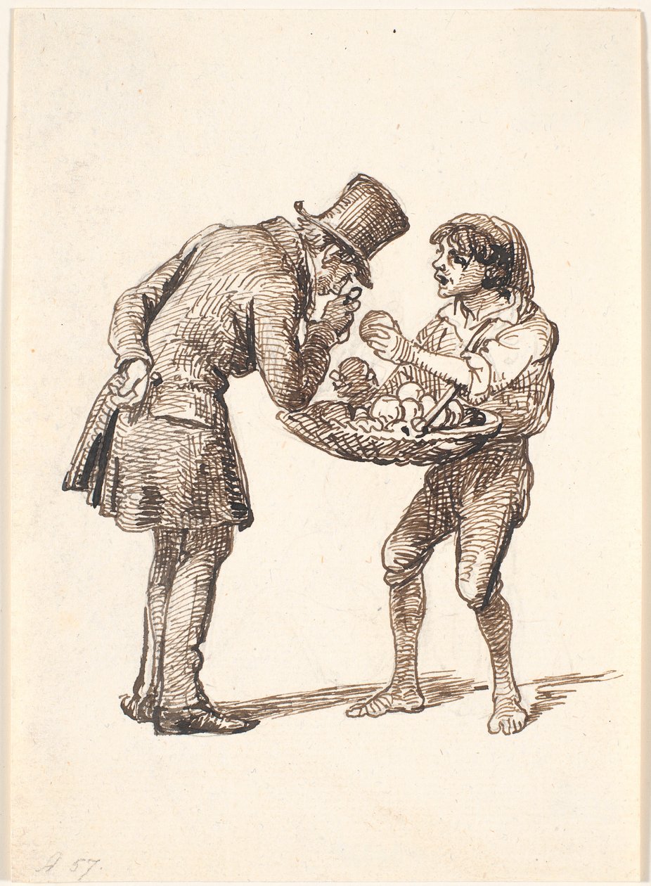Vendedor de laranja italiano e o cliente crítico de Wilhelm Marstrand