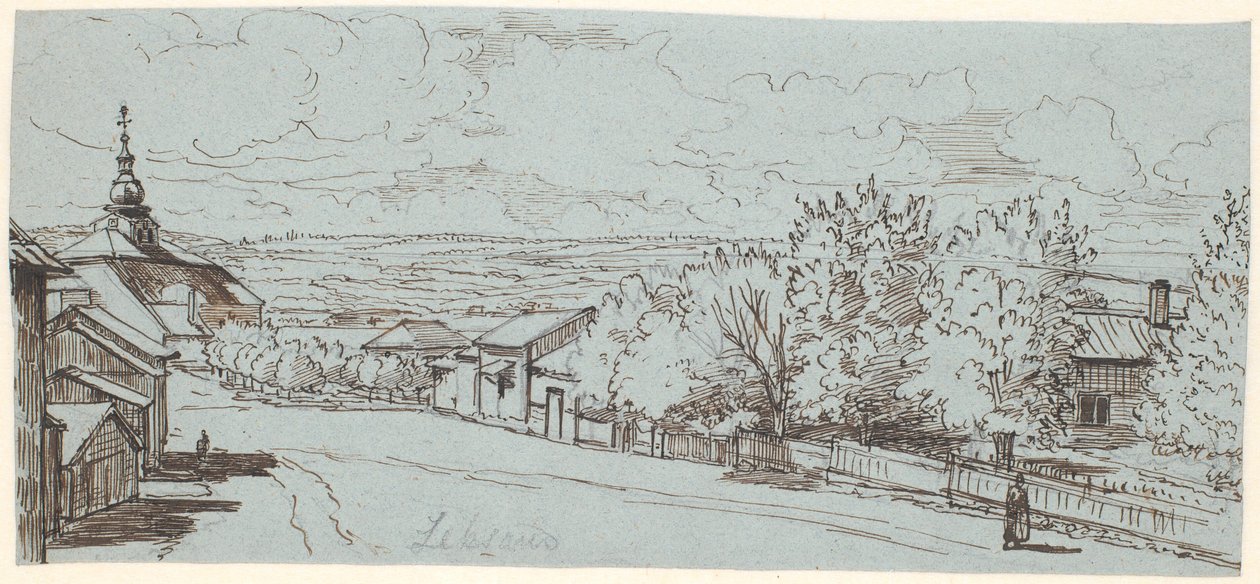 A estrada secundária para a Igreja de Leksand, Dalarne de Wilhelm Marstrand