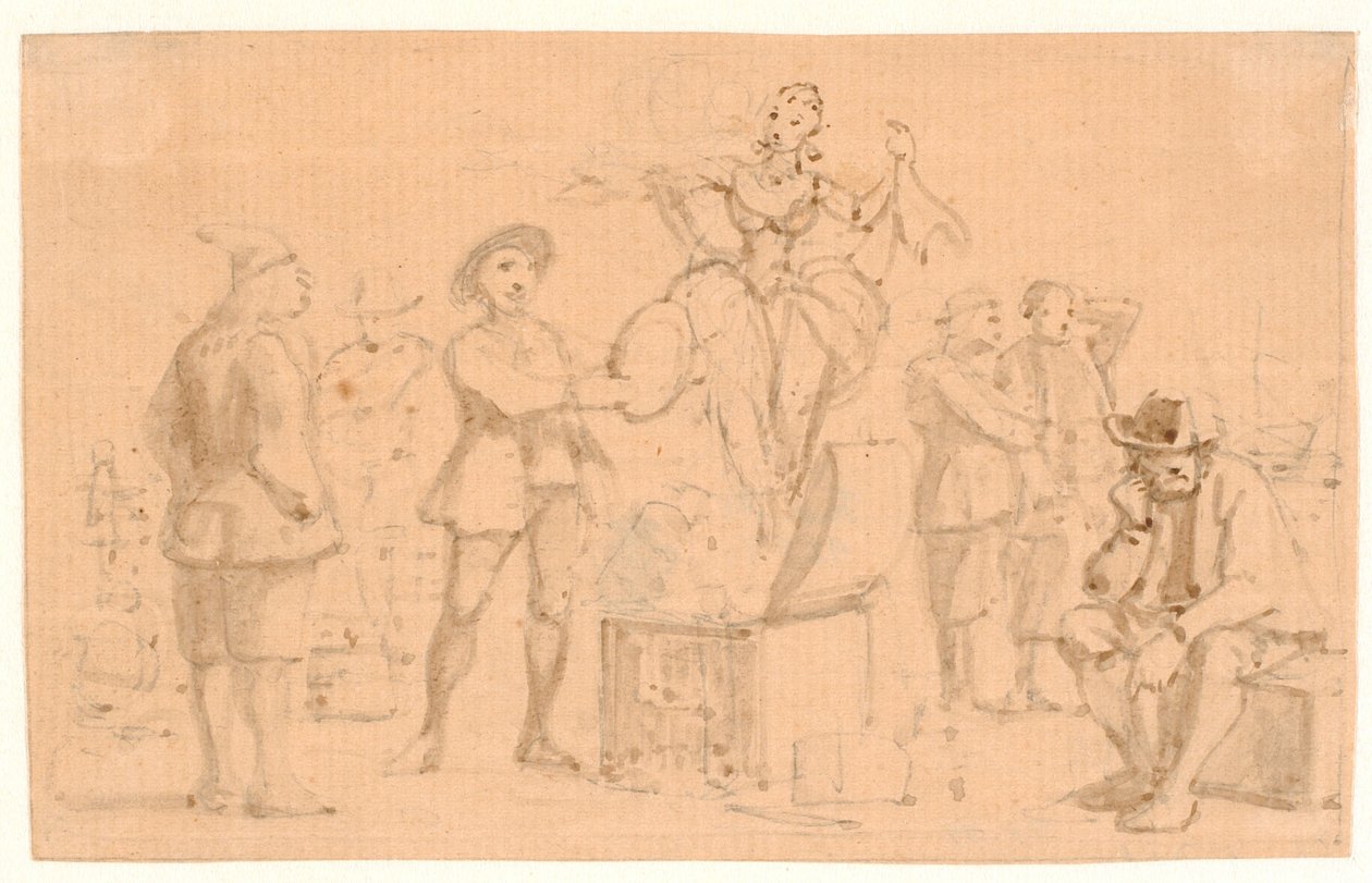 Peder Paars 1. Livro 2. Canção. Vênus sobe do caixão de Wilhelm Marstrand