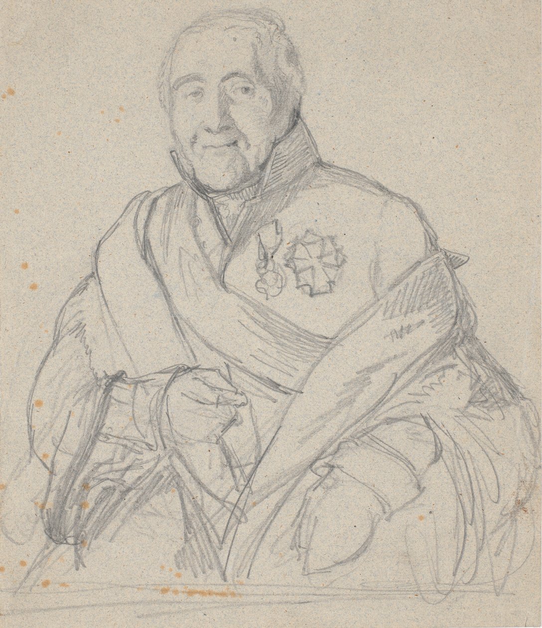 Estudo de retrato do Conselheiro Privado Bornemann de Wilhelm Marstrand