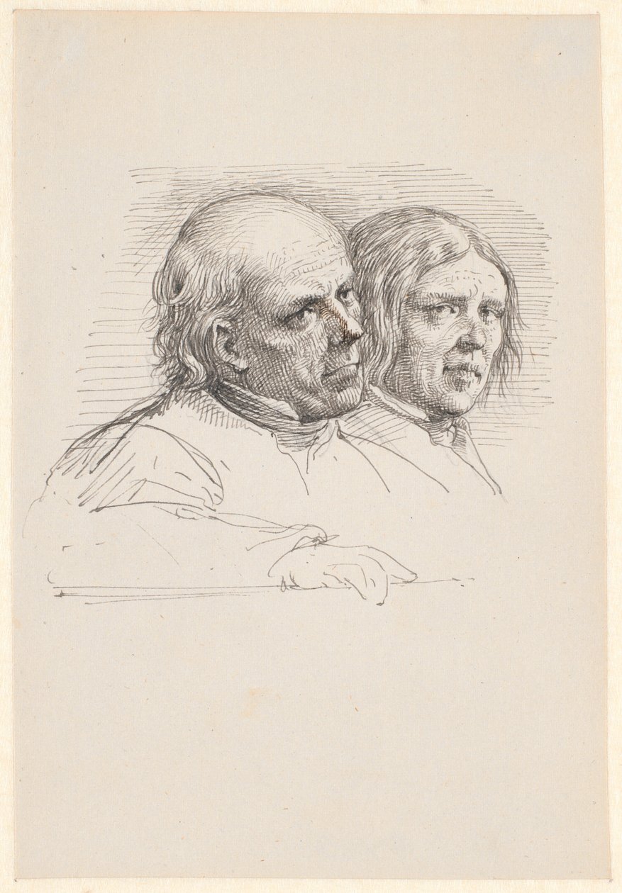 Estudo de retrato de dois agricultores suecos de Wilhelm Marstrand