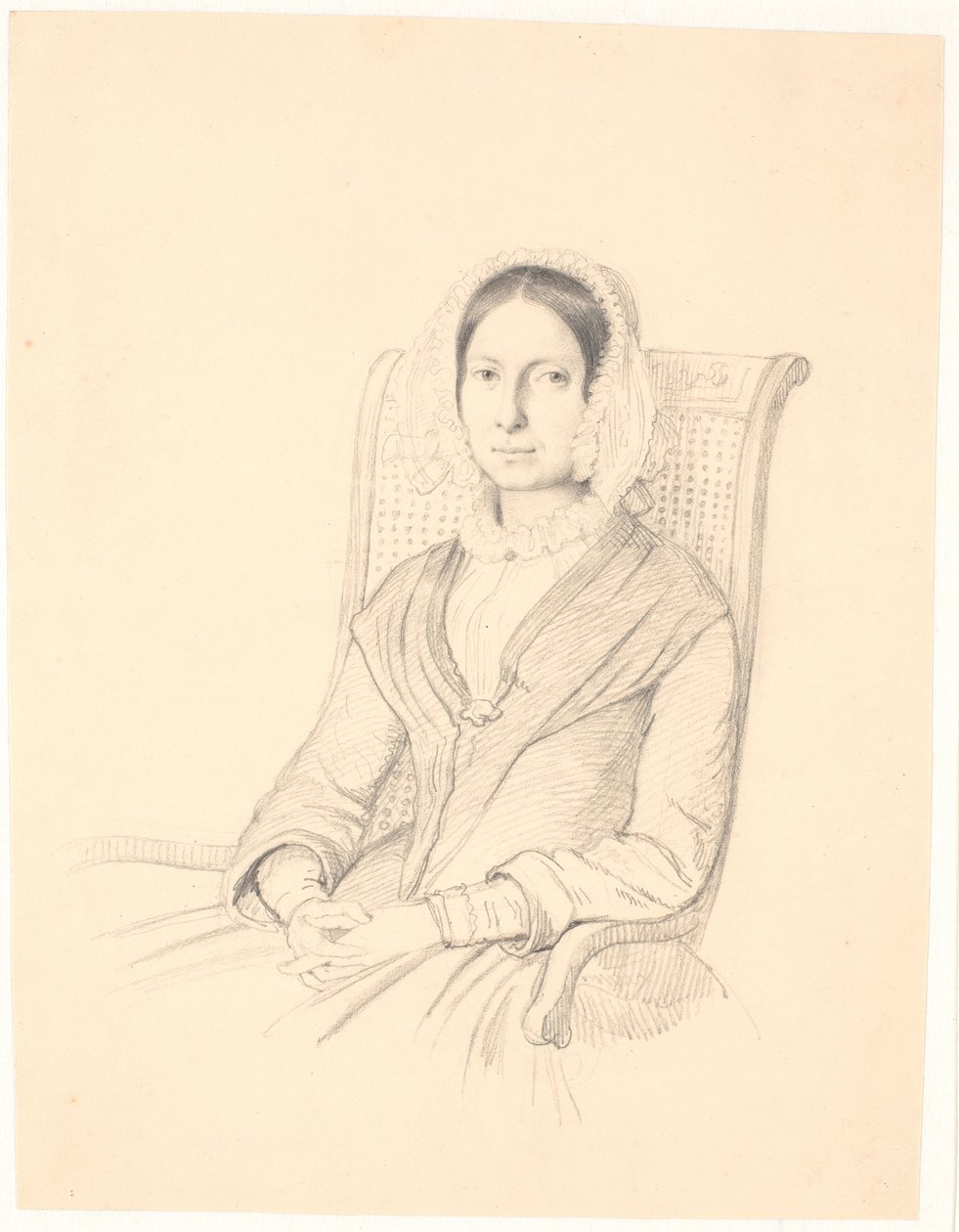 Retrato de Sophie Frederikke Raffenberg, sentado em uma poltrona de Wilhelm Marstrand