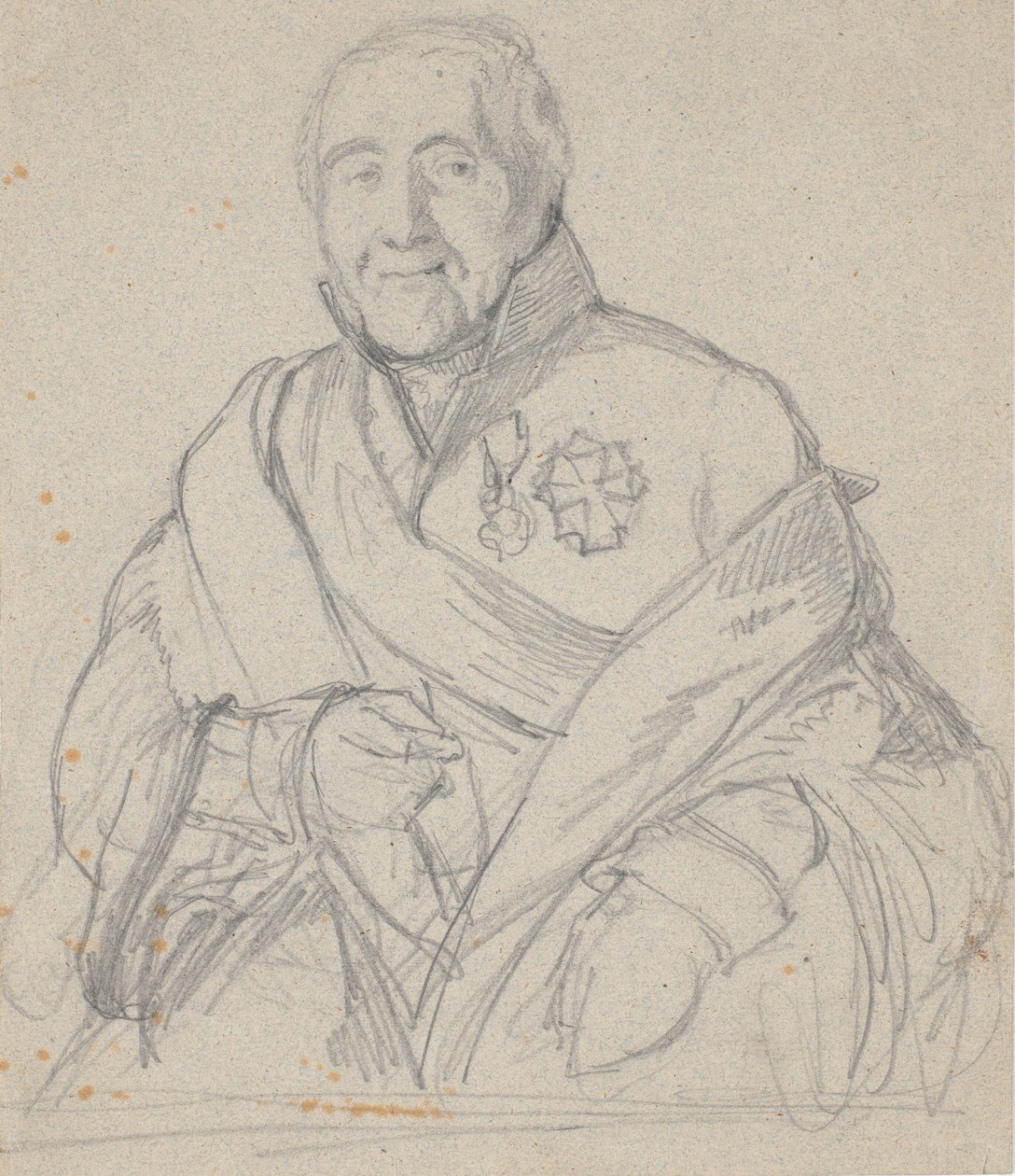 Estudo de retrato do Conselheiro Privado Bornemann de Wilhelm Marstrand