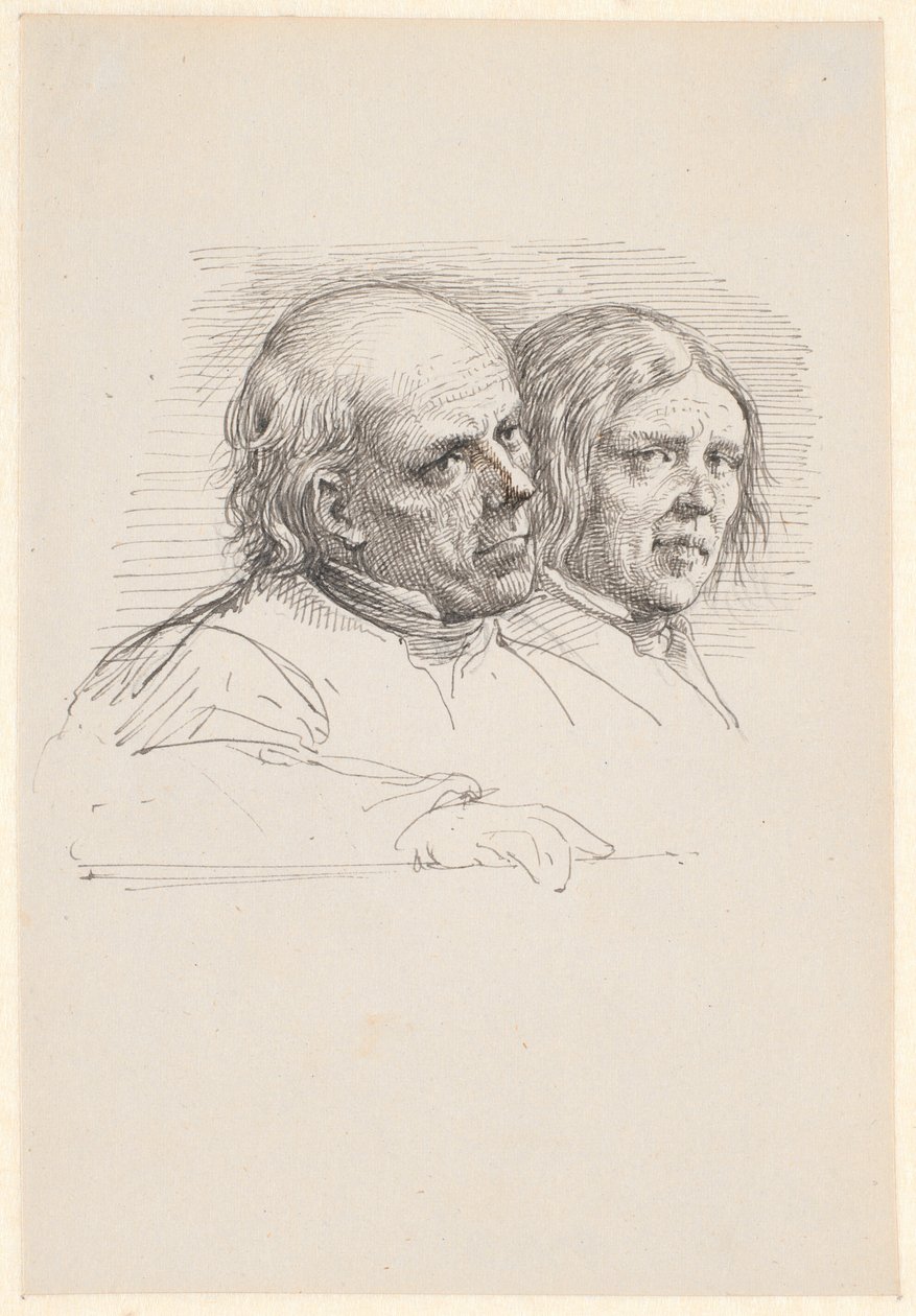 Estudo de retrato de dois agricultores suecos de Wilhelm Marstrand