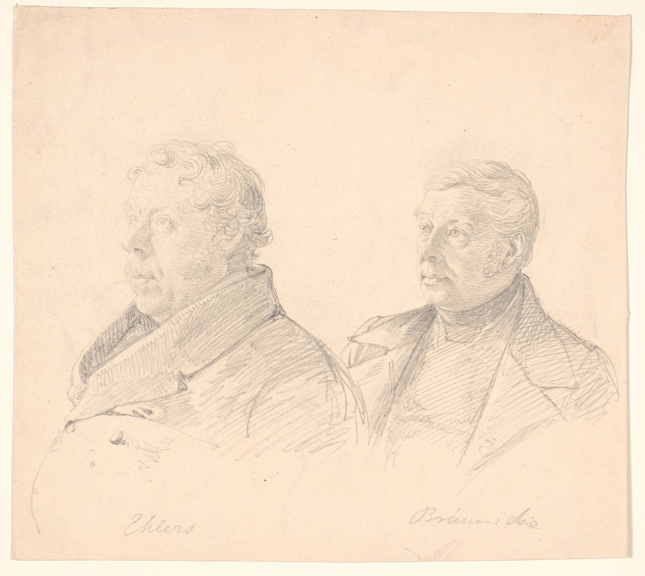 Retratos de dois cidadãos de Roskilde "Ehlers" e "Brünniche de Wilhelm Marstrand