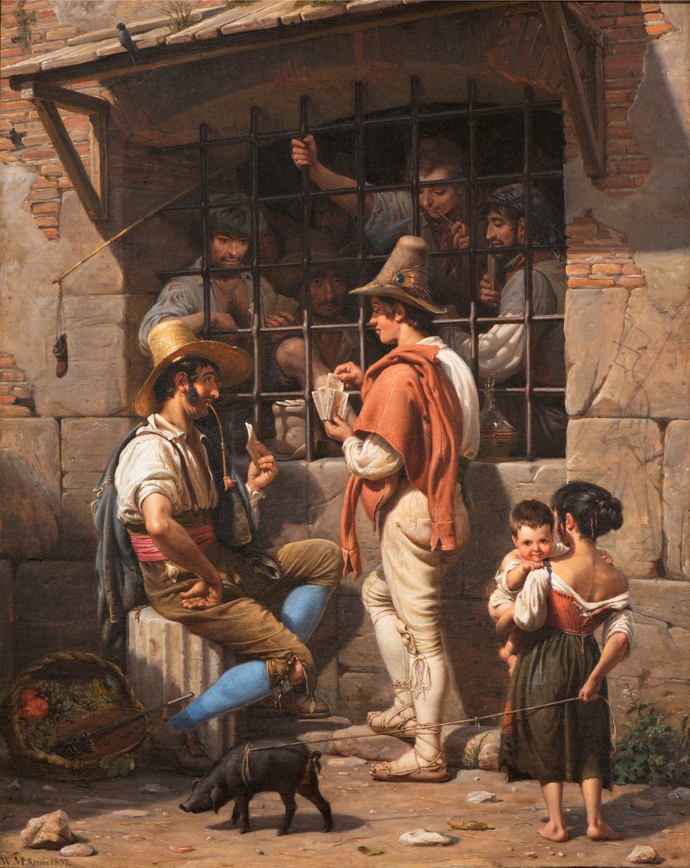 Cena da prisão em Roma de Wilhelm Marstrand