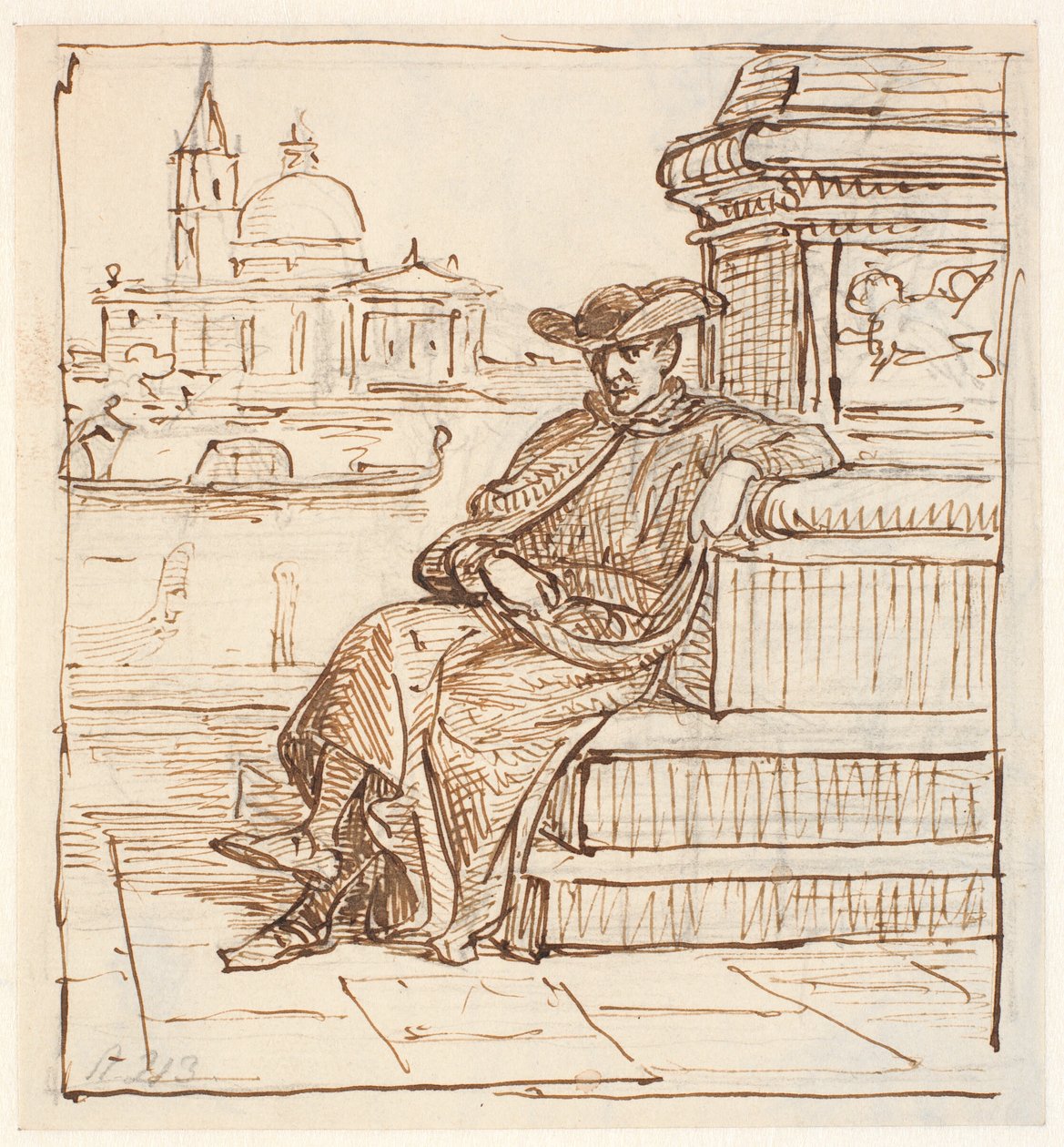 Padre na coluna de Maren na Piazzetta de Wilhelm Marstrand