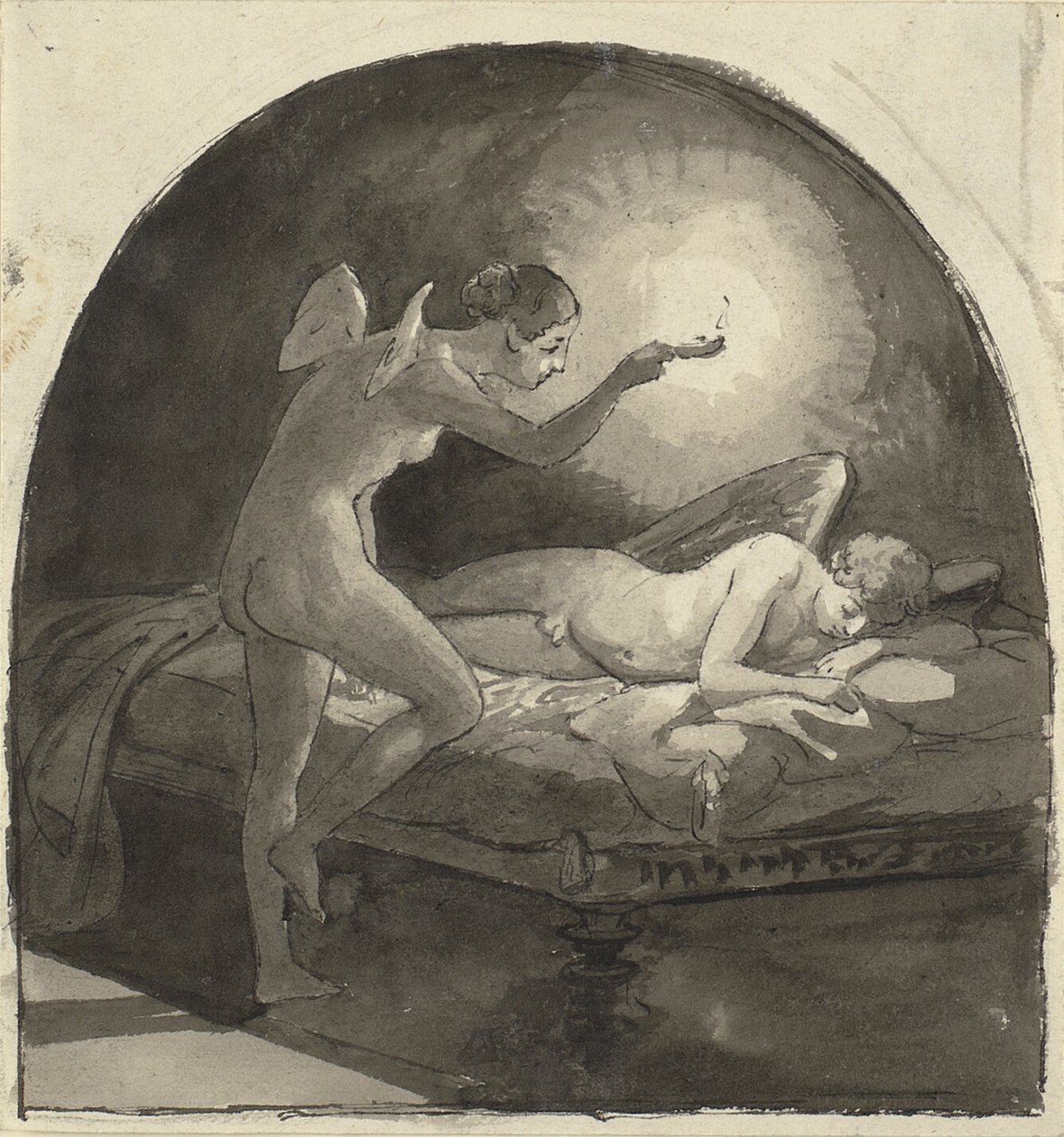 Psique e o Cupido adormecido de Wilhelm Marstrand