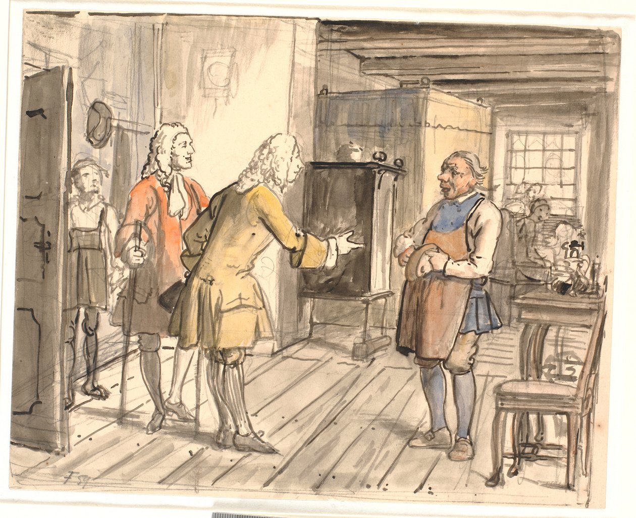 A visita de congratulações dos Conselheiros. (O arremessador político) de Wilhelm Marstrand