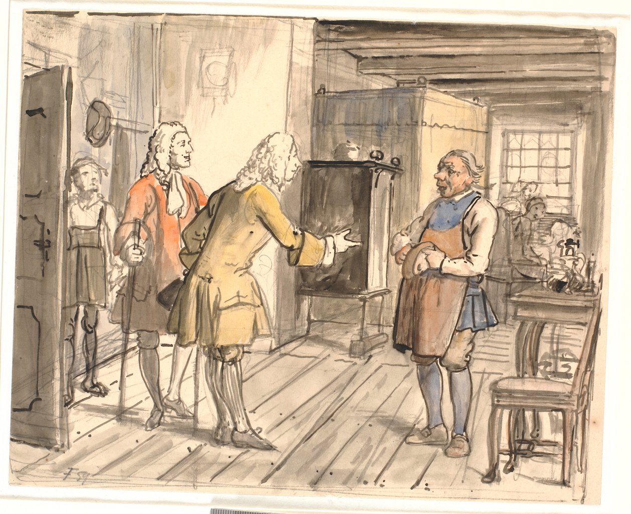 A visita de congratulações dos Conselheiros. (O arremessador político) de Wilhelm Marstrand