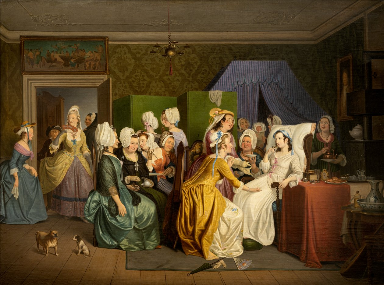 Cena do "Quarto da Maternidade" de Ludvig Holberg (óleo sobre tela) de Wilhelm Marstrand