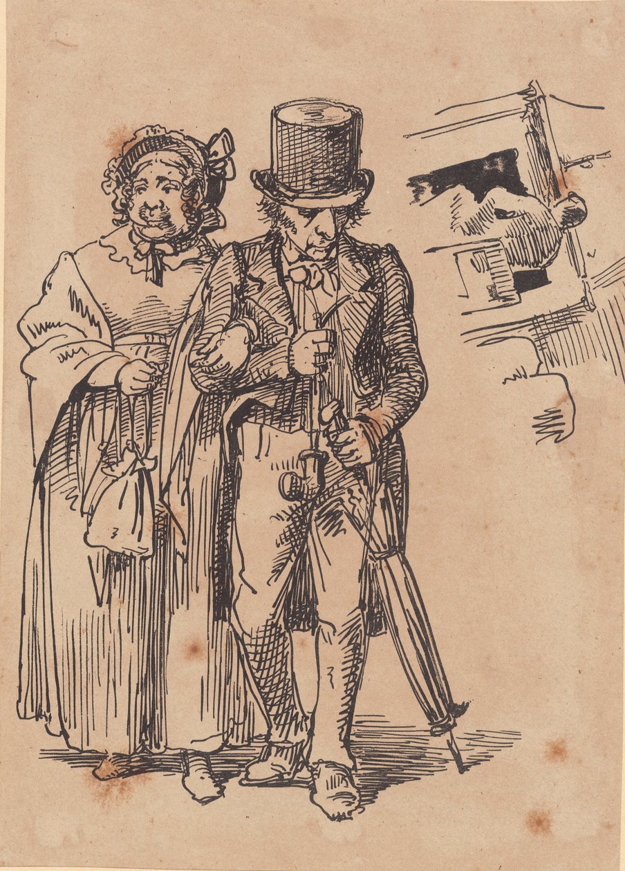 Casal de idosos caminhando de Wilhelm Marstrand