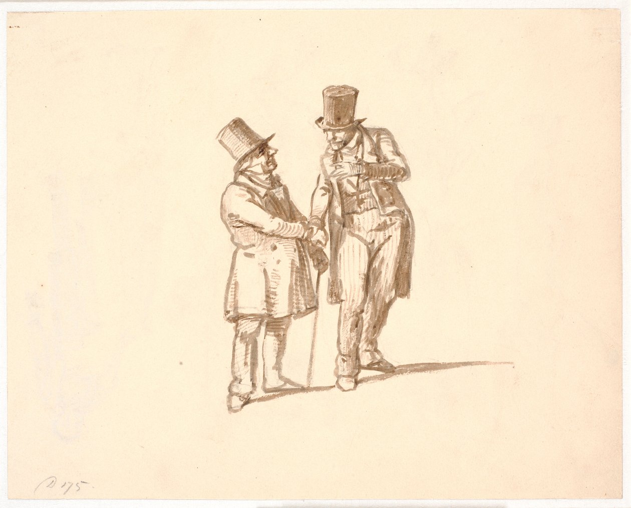 Dois cavalheiros de chapéu alto estão conversando de Wilhelm Marstrand