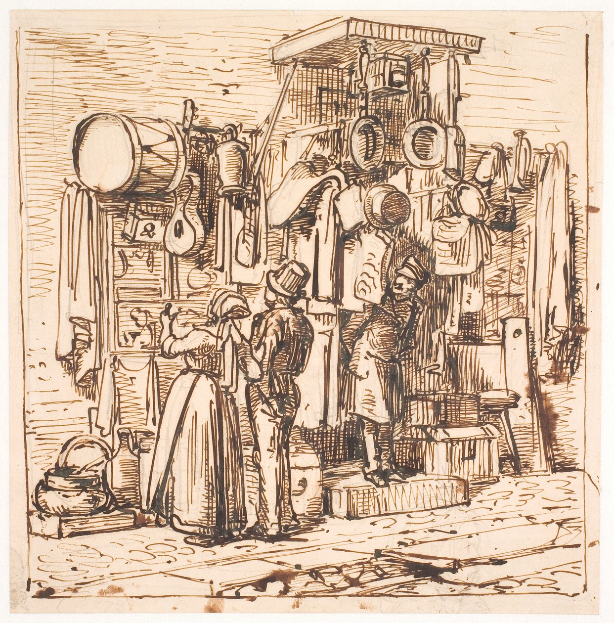 Fora de uma banca de mercado de Wilhelm Marstrand