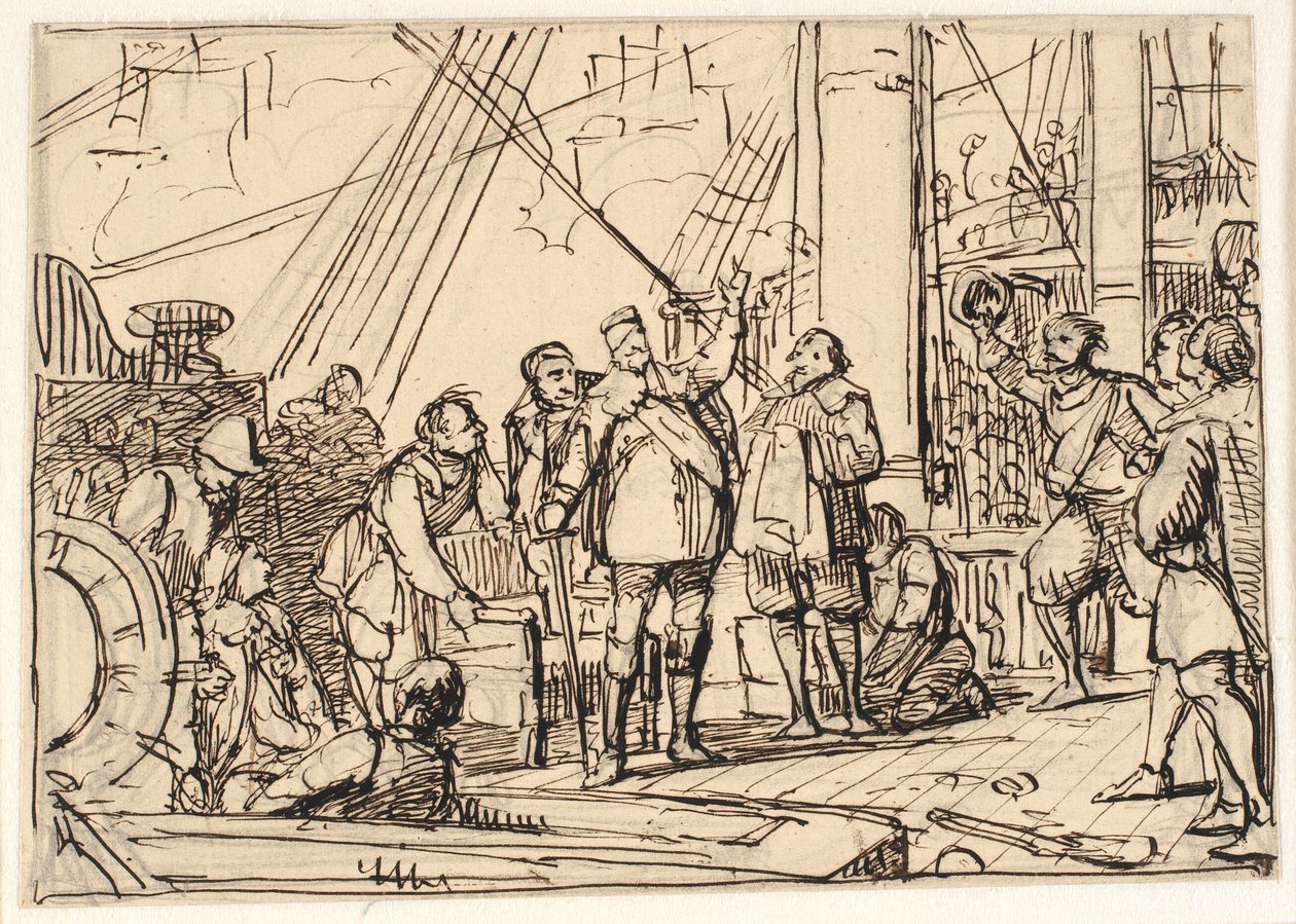 Rascunho para a pintura em Chr. Capela do 4.º em Roskilde "Chr. 4. sobre a Trindade" de Wilhelm Marstrand