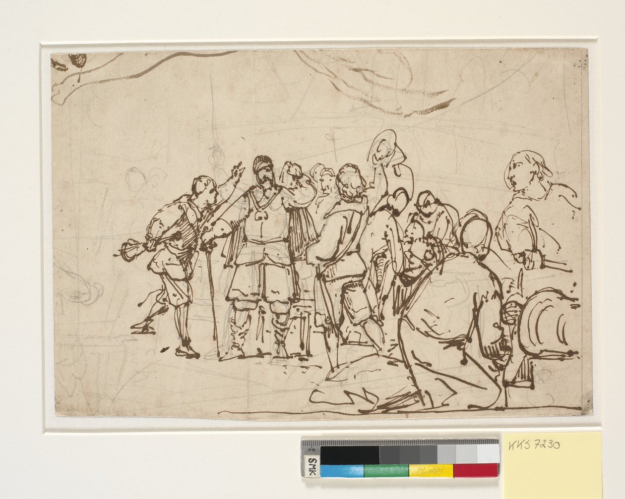 Rascunho para a pintura em Chr. Capela do 4.º em Roskilde "Chr. 4. sobre a Trindade" de Wilhelm Marstrand
