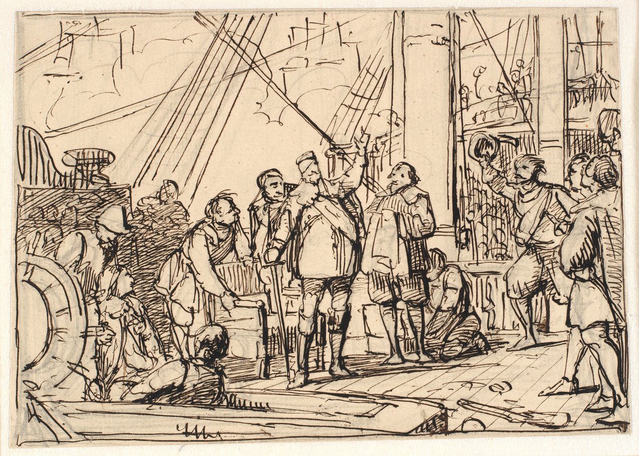 Rascunho para a pintura em Chr. Capela do 4.º em Roskilde "Chr. 4. sobre a Trindade" de Wilhelm Marstrand