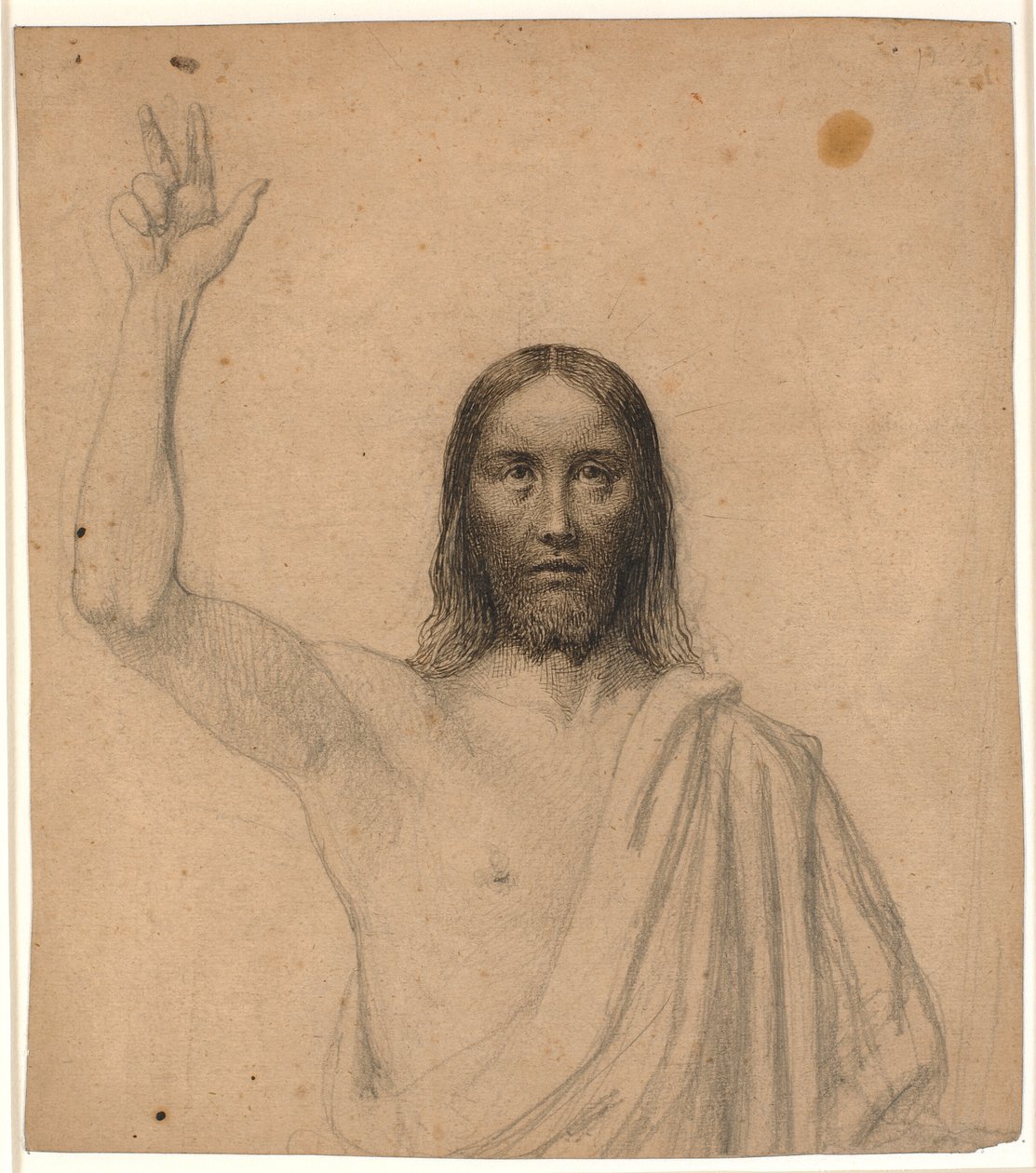 Bendito Cristo. Metade do rosto de Wilhelm Marstrand