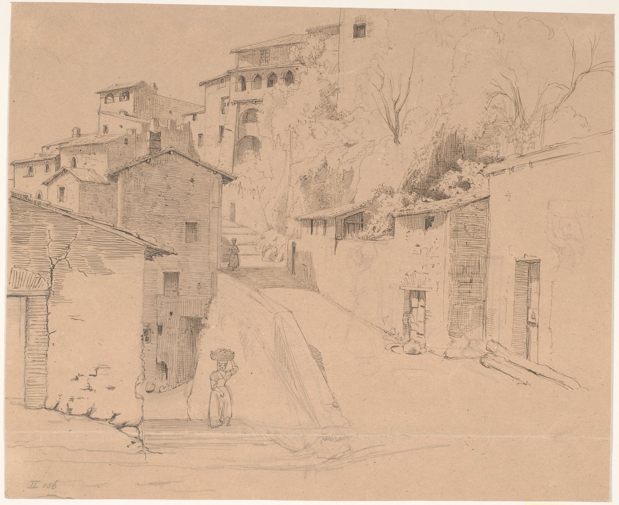 Via Piave com La Porta Su i Olevano Romano de Wilhelm Marstrand