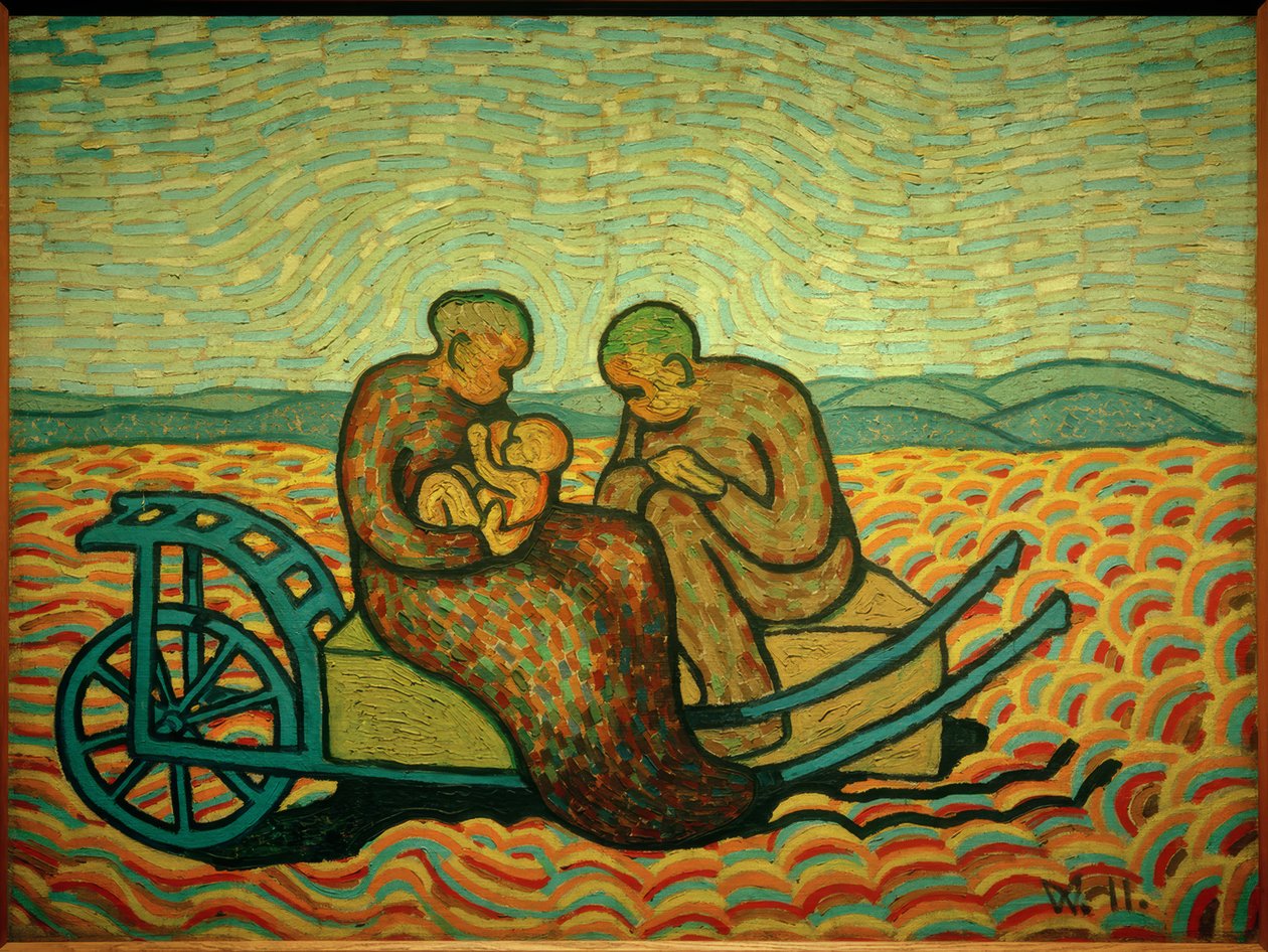 Família no carrinho de Wilhelm Morgner